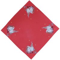 Tischdecke Mitteldecke Wichtel Motiv Stick rot Tischwäsche 1 Stk 60x60 cm
