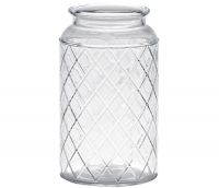 Glasvase Blumenvase zylinderförmig strukturiert klar transparent 1 Stk Ø 10x18 cm