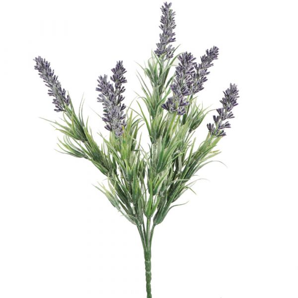 Lavendel Büschel Kunstblumen Kunstpflanze mit 7 Dolden - 1 Stk - 36 cm lila