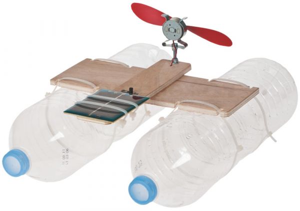 Katamaran Boot Solarantrieb PET-Flaschen Bausatz Kinder Werkset Bastelset ab 12 J