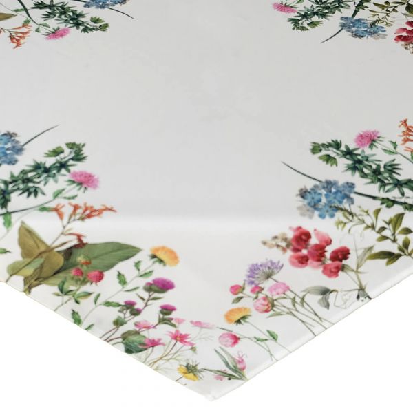 Tischdecke Mitteldecke farbenfrohe Sommerblumen Druck bunt Tischwäsche 85x85 cm