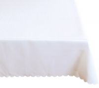 Untertischdecke Unterdecke uni Wellenrand 110x160 cm Polyester weiß