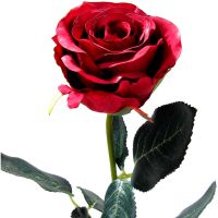 Rose Madame Kunstblume Stielrose Kunstpflanze Blüte 37 cm 1 Stk - dunkelrot