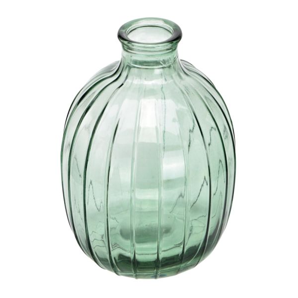 Vase Blumenvase Pflanzgefäß Blumengefäß Glasvase grün Glas 11x9 cm