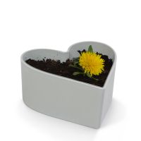 Pflanzschale Herz als Blumenschale Grabschmuck hell-grau in 15 cm