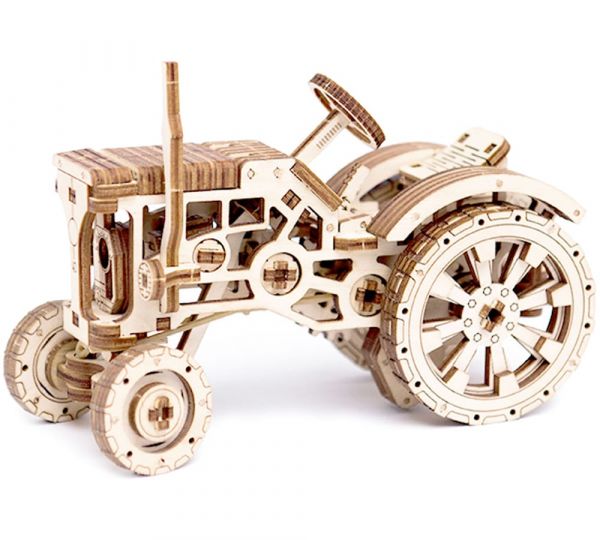 3D Holz Funktionsbausatz Traktor Trecker Bausatz 15,8 cm ab 14 Jahre