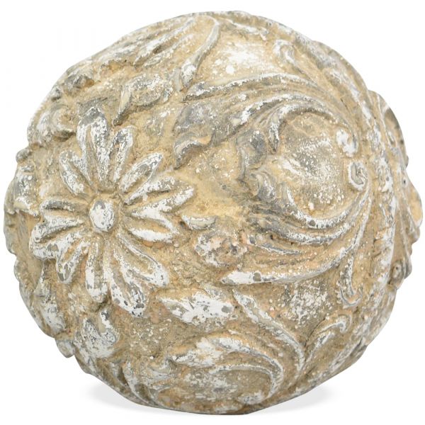 Blumenkugel Polyresin Dekokugel Ornamente Gartenkugel Shabby 1 Stk - Ø 14,5 cm