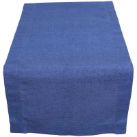 Tischläufer JANIN einfarbig Tischwäsche uni blau 50x150 cm