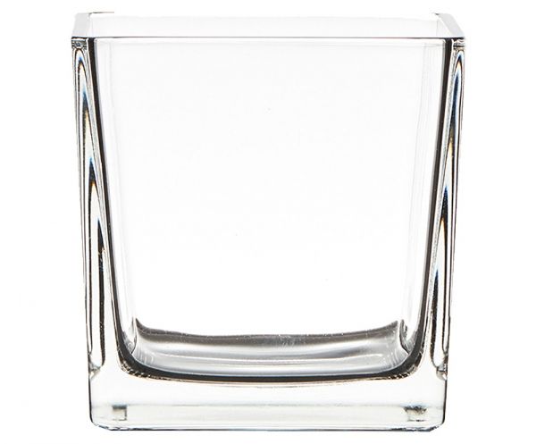 Würfel Glas Dekoglas dickwandig quadratisch Kerzenglas Vase 1 Stk - 12x12x12 cm