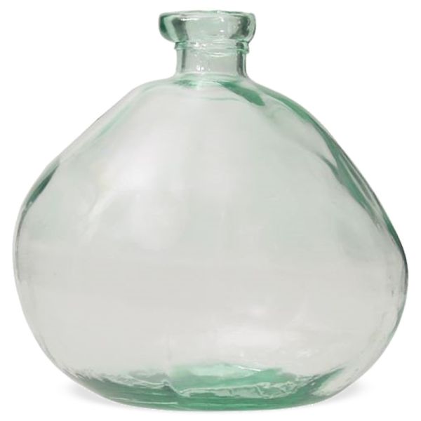 Vase Blumenvase bauchig verformt Pflanzgefäß Dekovase klar Glas Ø 33x33 cm