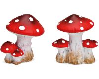 Pilze Dekoaufsteller Aufsteller Dekofiguren rot weiß Ton nach Verfügbarkeit 10 cm