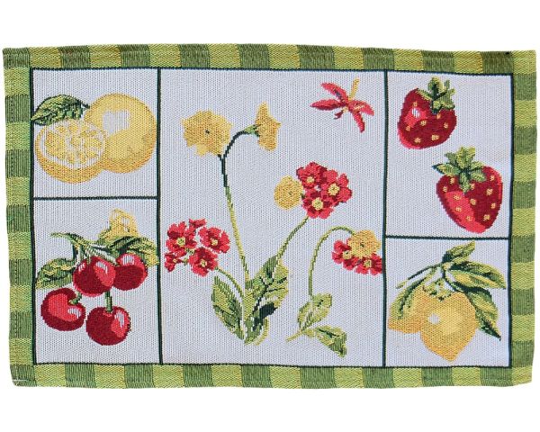 Tischläufer Früchte & Blumen Stick Mitteldecke bunt Poly Baumwolle 33x50 cm