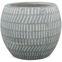 Pflanztopf Blumentopf Keramik Muster rund Gartendeko grau 1 Stk Ø 13x11,5 cm