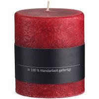Kerze Stumpenkerze durchgefärbt einfarbig uni Ø 7x12 cm rot