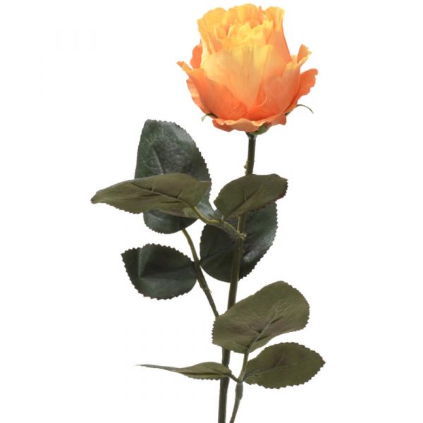 Rose Kolumbien Kunstblume Stielrose Kunstpflanze Blüte - 1 Stk 37 cm - orange