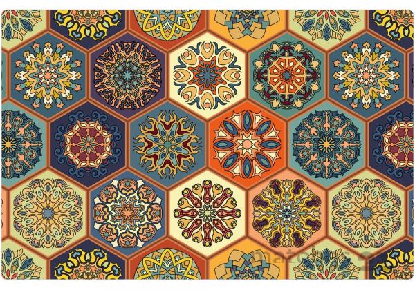 Tischsets Platzsets Orientalisch MOTIV bunte Mosaik Fliesen 1 Stk. abwaschbar