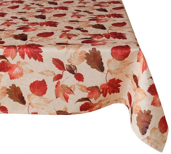 Tischdecke Blätter Herbst gedruckt buntes Herbstlaub Polyester 1 Stk 130x160 cm