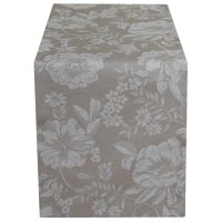 Tischläufer WANDA Blumen Muster hellbraun Polyester Baumwolle 50x150 cm