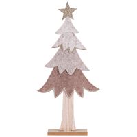Weihnachtsschmuck Tannenbaum mit Stern Dekofigur Filz 25x53 cm