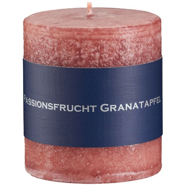 Duftkerze einfarbig ätherische Duftöle uni Ø 7x12 cm Passionsfrucht Granatapfel