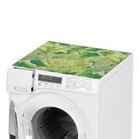 Waschmaschinenauflage Waschmaschine Abdeckung Blätter grün zuschneidbar