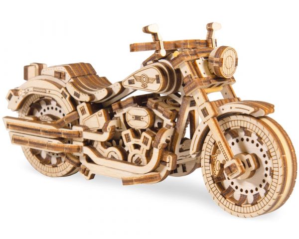 3D Holz Funktionsbausatz Cruiser V-Twin Motorrad Bausatz 18 cm ab 14 Jahre