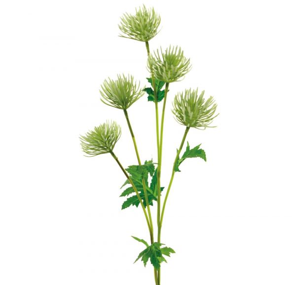 Chrysanthemenzweig mit Blüten und Blättern Kunststoff 1 Stk 73 cm creme