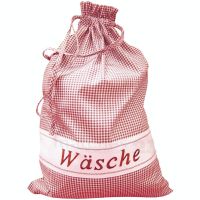 Wäschesack Wäschebeutel Landhaus rot weiß kariert & Herz Wäsche Sack 45x65 cm