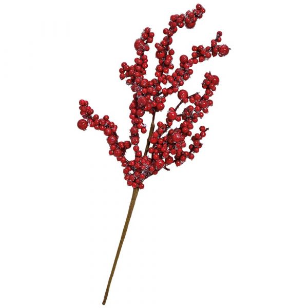 Beerenzweig Kunstpflanze Dekopflanze Kunststoff rot biegsam 1 Stk 16x40 cm