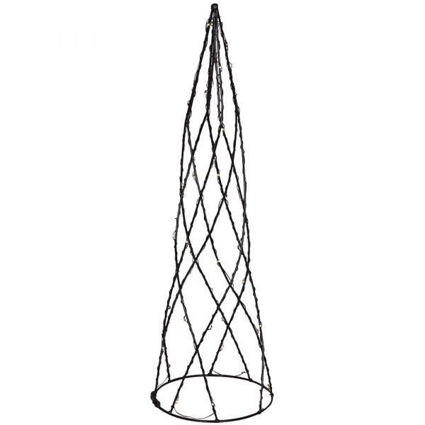 LED-Winterbeleuchtung Pyramide Helixform Metall schwarz 1 Stk Ø 12x39 cm