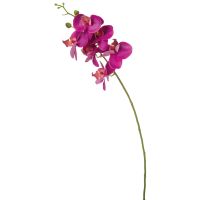 Deko Orchidee mit Blüte, Knospe und Real Touch Gefühl 80 cm 1 Stk pink