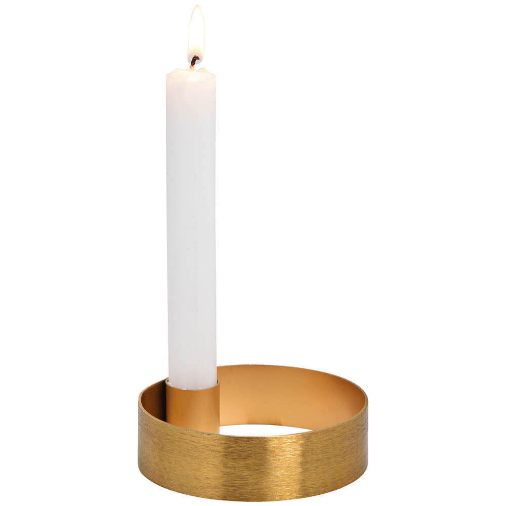 Kerzenhalter Ring für 1 Stabkerze Weihnachtsdeko gold Metall 1 Stk Ø 10x3 cm  kaufen