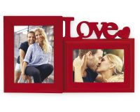 Collage 3D Schriftzug LOVE & Herz Rahmen Kunststoff rot 1 Stk 10x15 cm & 13x18 cm