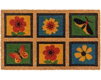 Fußmatte Kokosmatte 3D-Motiv INDOOR Blumen & Schmetterlinge - 1 Stk 45x75 cm