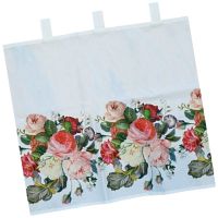 Bistrogardine Gardine Blickdicht & Schlaufen mit bunten Rosen Blüten 1 Stk 120x30 cm