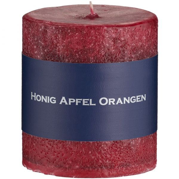 Duftkerze einfarbig ätherische Duftöle uni Ø 7x12 cm Honig Apfel Orangen