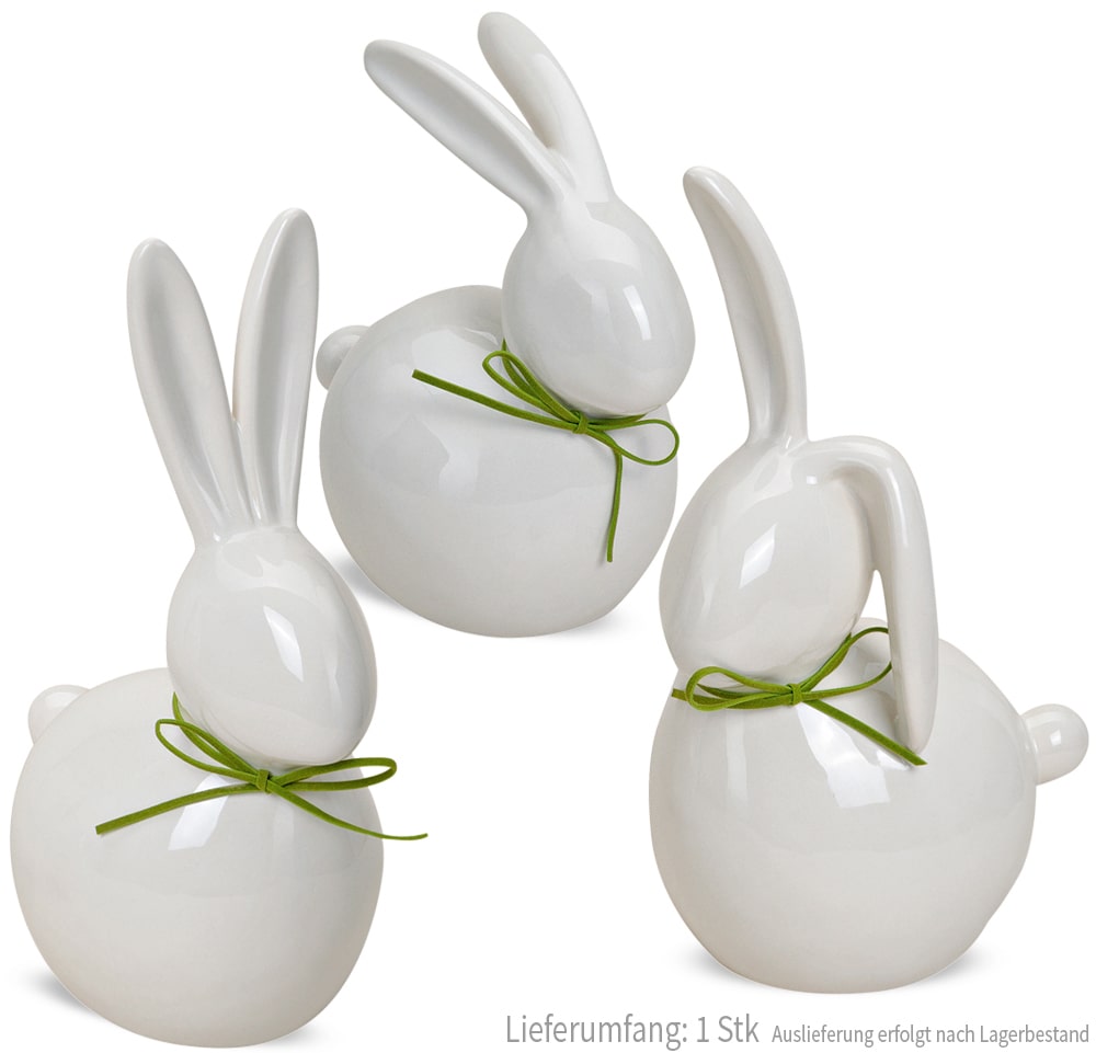 17 25 cm Moderne weiß Hasen – 1 Stk. grün Osterhase Deko-Figur Keramik / kaufen