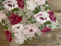 Tischdecke Mitteldecke ANNA Rosen Blüten bunt Landhaus 68x68 cm Leinen 1 Stk