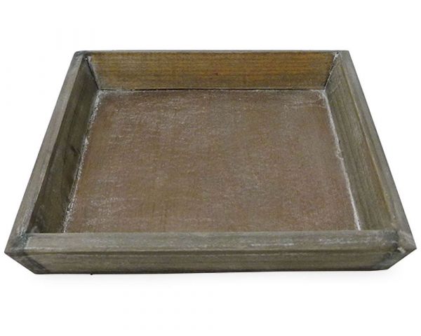 Holz Tablett Holztablett Serviertablett Naturholz braun quadratisch 20x20x3 cm