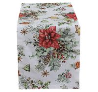 Tischläufer ANNABEL Weihnachtsstern Mitteldecke bunt Baumwolle 40x100 cm