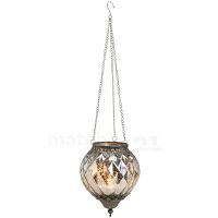 Teelichtglas hängend Orient Windlicht silber antik Glas & Metall – 2 Größen