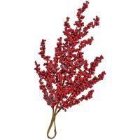 Beerenzweig Kunstpflanze Dekopflanze Kunststoff rot biegsam 1 Stk 24x48 cm
