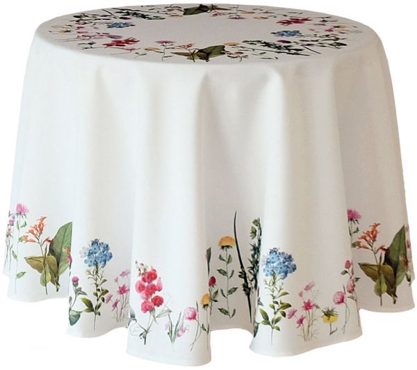 Tischtuch Tischdecke farbenfrohe Sommerblumen Druck bunt Tischwäsche Ø 150 cm