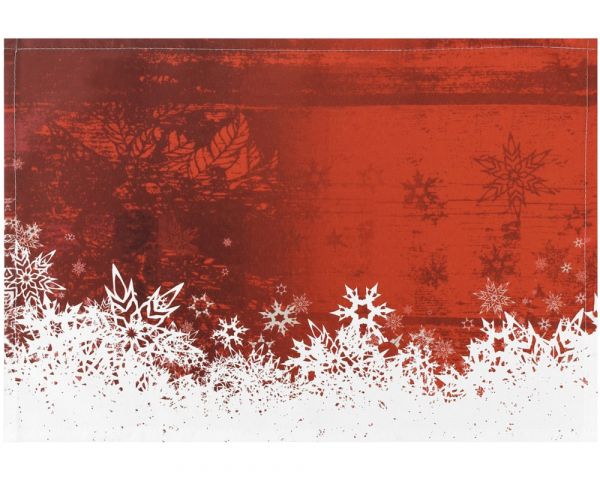 Tischset Platzset Textil CLOTH Schneeflocken Weihnachten rot weiß 45x30 cm