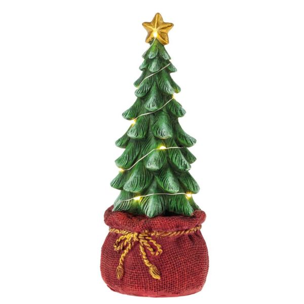 LED-Weihnachtsbaum Dekofigur Weihnachtsdeko Tannenbaum Polyresin bunt 23 cm