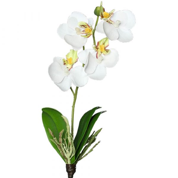 Orchideen Mini Phalaenopsis Kunstblumen Kunstpflanzen 26 cm 1 Stk - weiß grün
