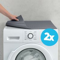 Waschmaschinenauflagen 2er Set Waschmaschine-Abdeckung grau zuschneidbar