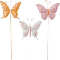 Gartenstecker Schmetterling in bunten Farben 34 cm