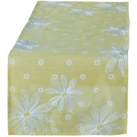 Tischläufer Blumen gelb & weiß Stickerei & Druck Polyester 1 Stk 40x90 cm