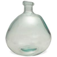 Vase Blumenvase bauchig verformt Pflanzgefäß Dekovase klar Glas Ø 20x23 cm